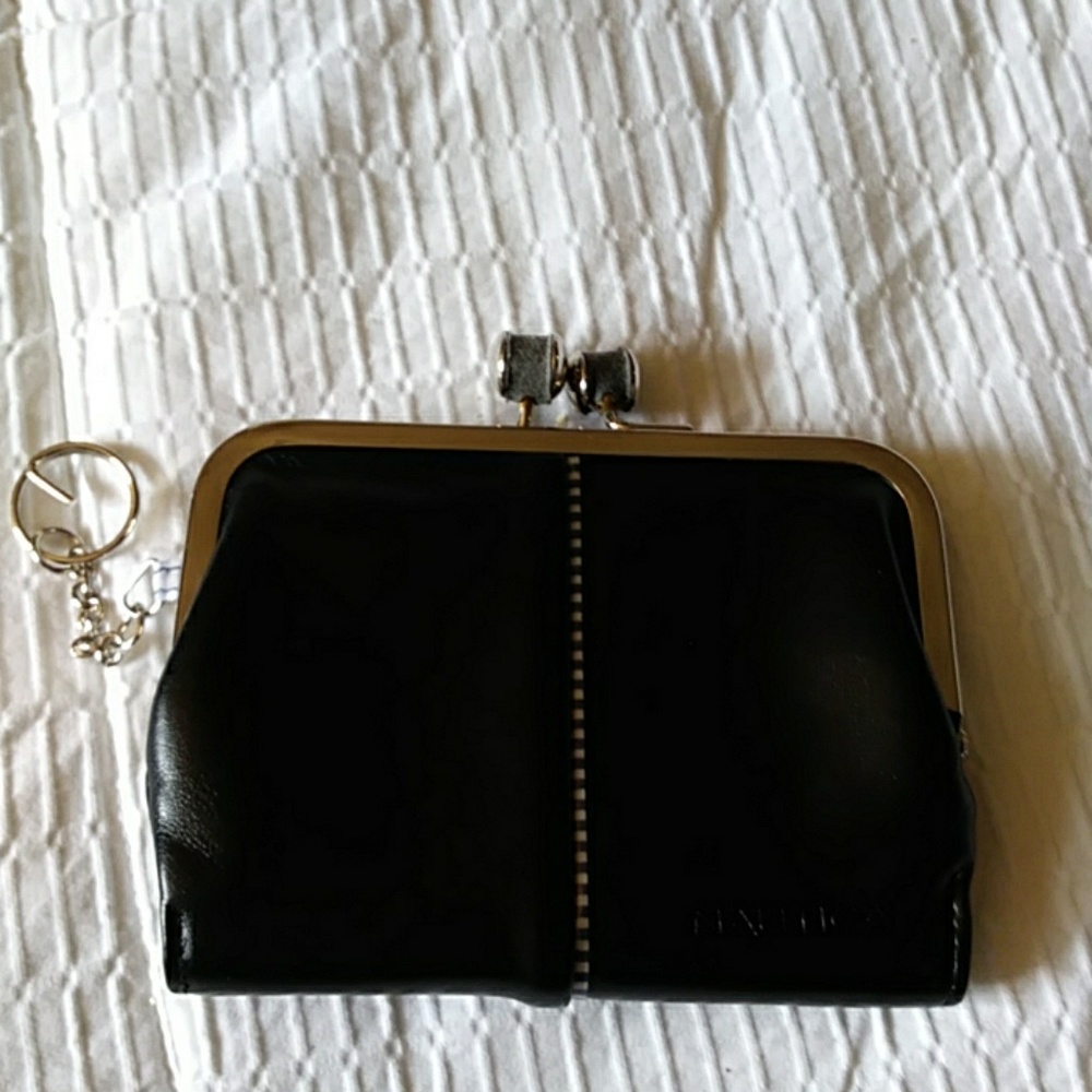 Nautica wallet black leather w coin pouch area